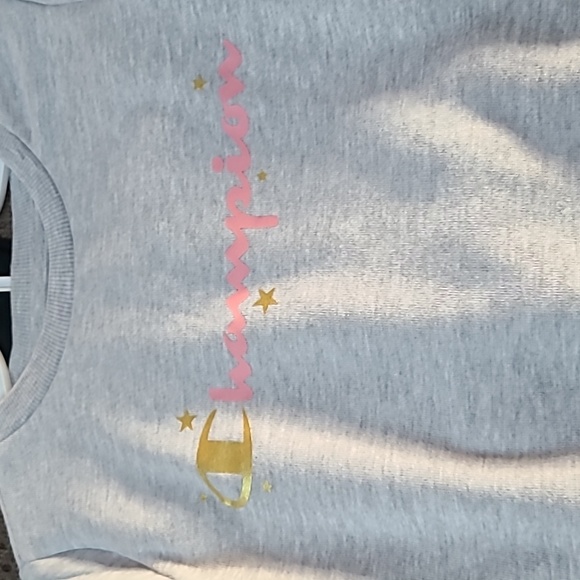 CHAMPION GIRLS SIGNATURE GRAY SWEATSHIRT & MATCHING BLACK LEGGINGS SIZE 5 - Picture 3 of 9